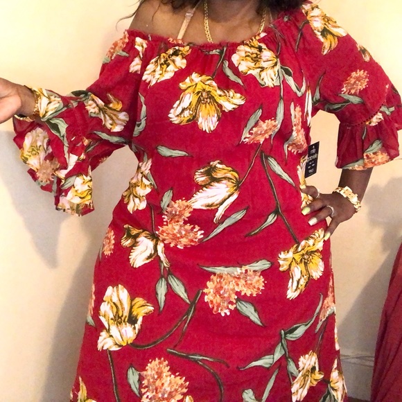 Michele Dresses & Skirts - 🚫❌SOLD🚫❌Burnt Color Red Floral Maxi Dress